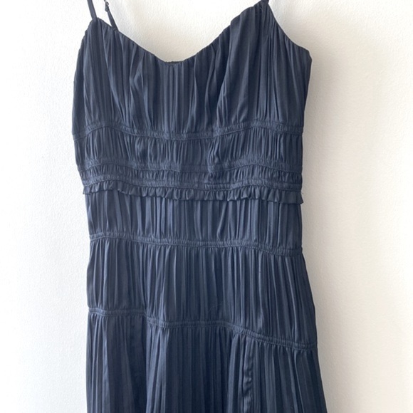 Anthropologie Silky Ruched Slip Dress in Black - Picture 12 of 16